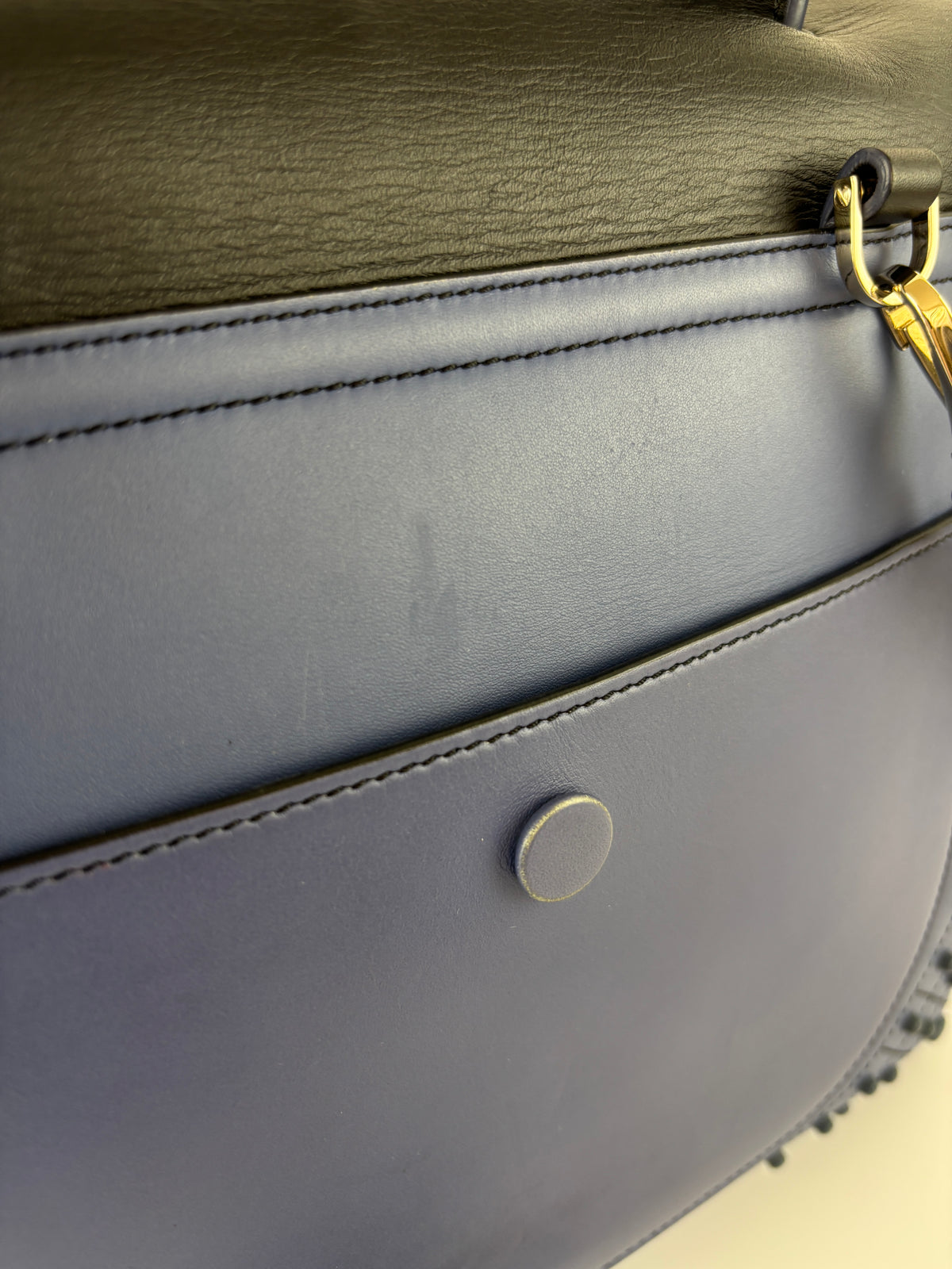 Black / Blue Calf Leather Medium Wave Bag - Glampot