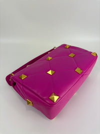 Roman Stud Medium Chain Bag Pink - Glampot