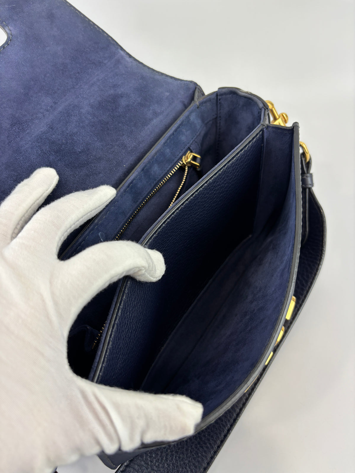 Dior Dio(r)evolution Flap Bag in Navy Calfskin GHW - Glampot