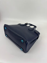 Small Banner Tote in Navy Blue - Glampot