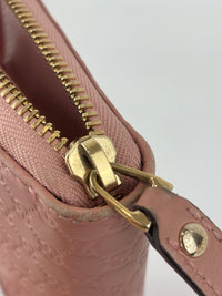 Gucci Microguccissima Zip Around Long Wallet in Dusty Pink - Glampot
