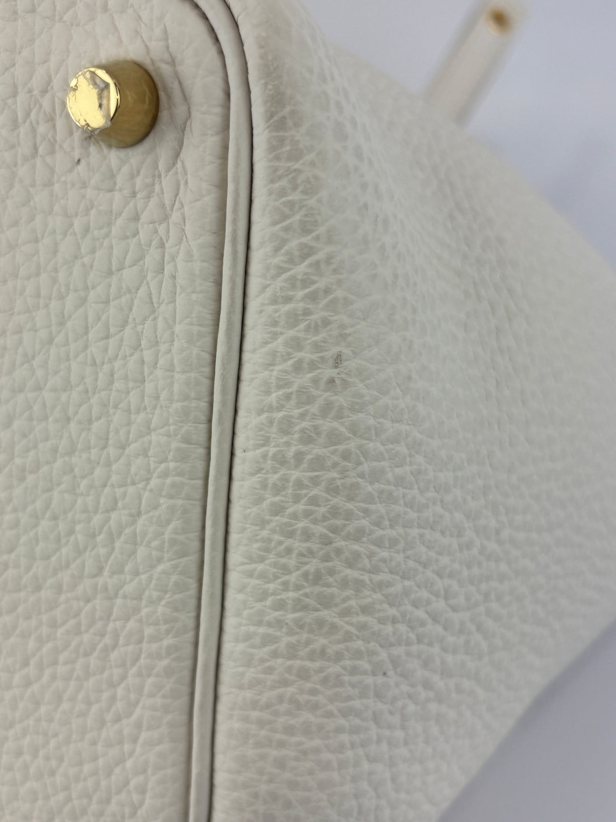 Hermès New White Picotin 18 Clemence Leather Gold Hardware - Glampot