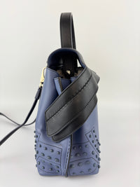 Black / Blue Calf Leather Medium Wave Bag - Glampot