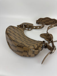 Le Cagole Extra Small Monogram Coated Canvas Shoulder Bag in Brown - Glampot