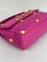 Roman Stud Medium Chain Bag Pink - Glampot