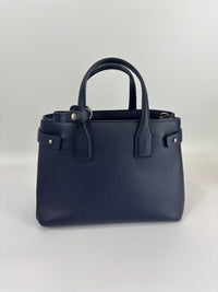 Small Banner Tote in Navy Blue - Glampot