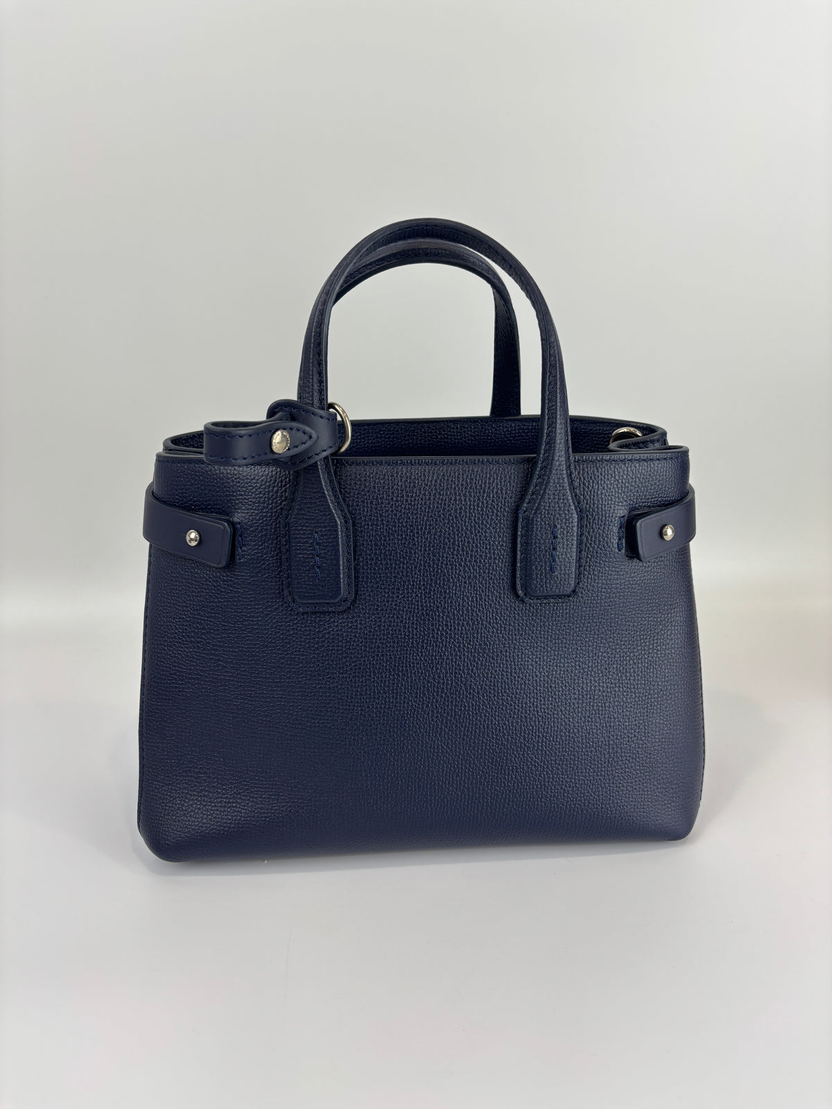 Small Banner Tote in Navy Blue - Glampot