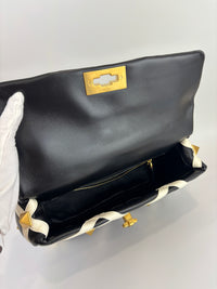 Roman Stud Chain Bag Black / White - Glampot