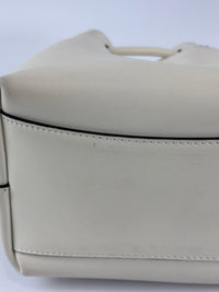 Jimmy Choo Small Bon Bon Leather Bucket Bag in White - Glampot