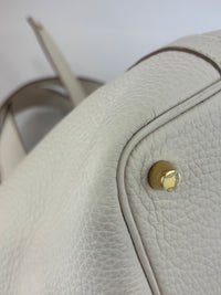 Hermès New White Picotin 18 Clemence Leather Gold Hardware - Glampot