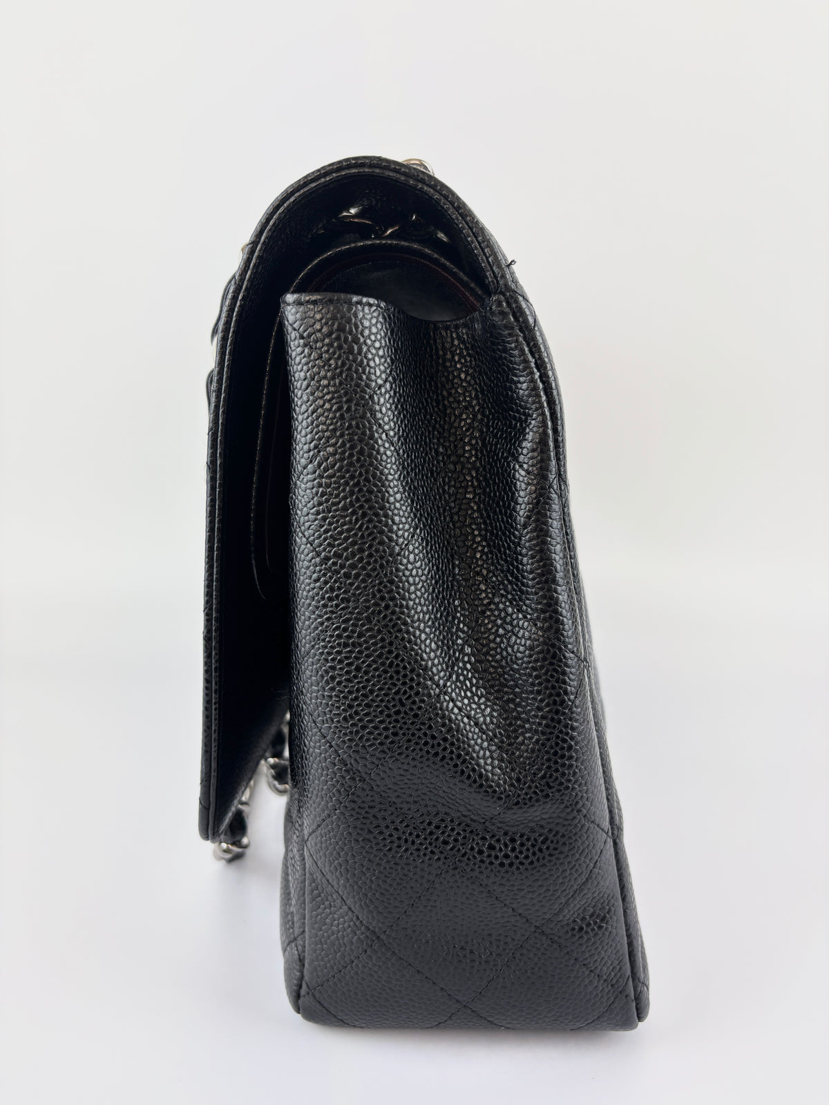 Maxi Classic Double Flap Bag Black Caviar Leather SHW - Glampot