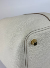 Hermès New White Picotin 18 Clemence Leather Gold Hardware - Glampot