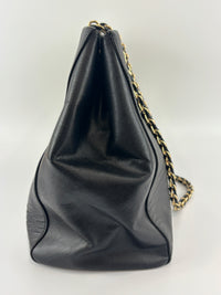 Salvatore Ferragamo Vara Ribbon Chain Shoulder Tote in Black - Glampot