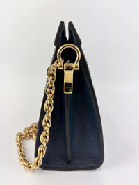 Gucci Ophidia Small Chain GG Web Shoulder Bag in Navy Calfskin - Glampot