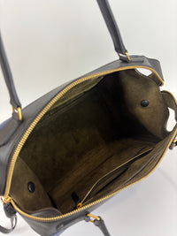Small Smooth Blue Calfskin Tricolor Ring Bag - Glampot