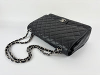 Maxi Classic Double Flap Bag Black Caviar Leather SHW - Glampot