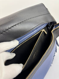 Black / Blue Calf Leather Medium Wave Bag - Glampot