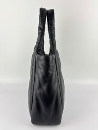 1BG413 Medium Padded Soft Nappa Leather Bag Black - Glampot