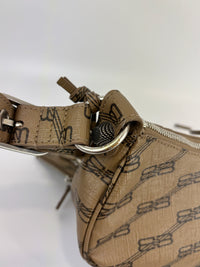 Le Cagole Extra Small Monogram Coated Canvas Shoulder Bag in Brown - Glampot
