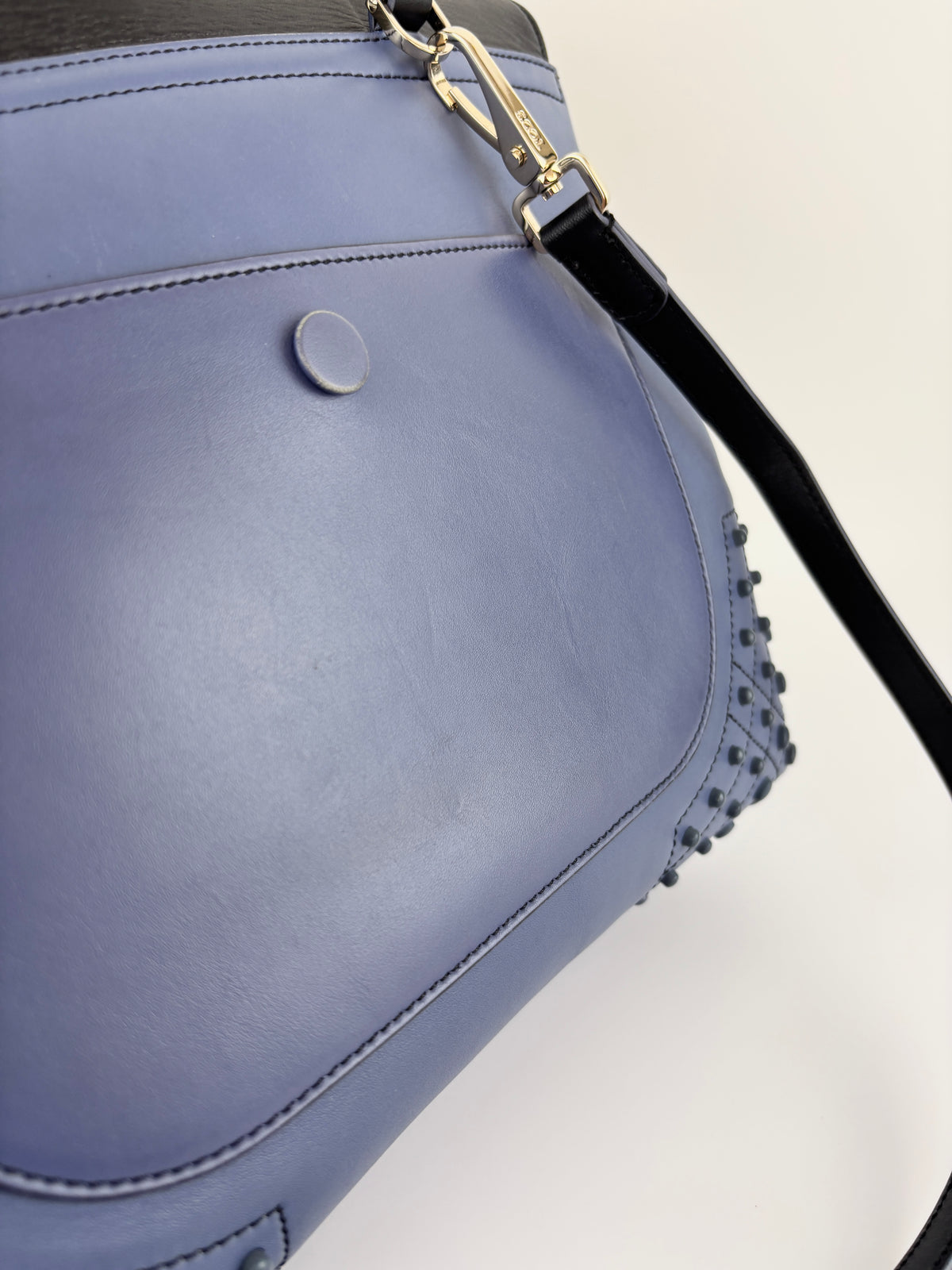 Black / Blue Calf Leather Medium Wave Bag - Glampot