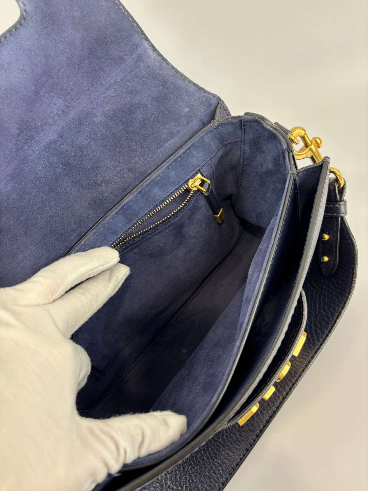 Dior Dio(r)evolution Flap Bag in Navy Calfskin GHW - Glampot