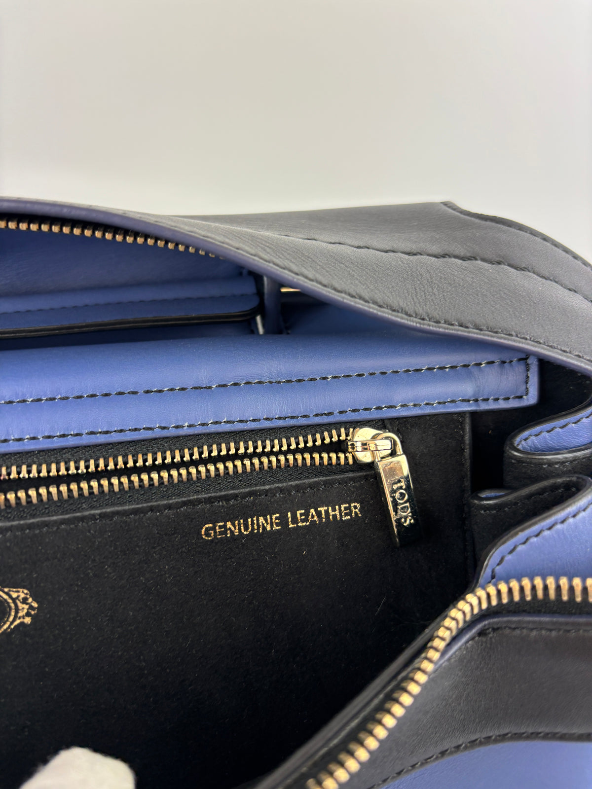 Black / Blue Calf Leather Medium Wave Bag - Glampot