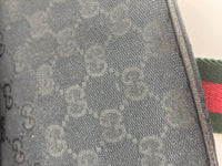 Gucci Black Web Strap Flap Messenger GG Canvas Medium - Glampot