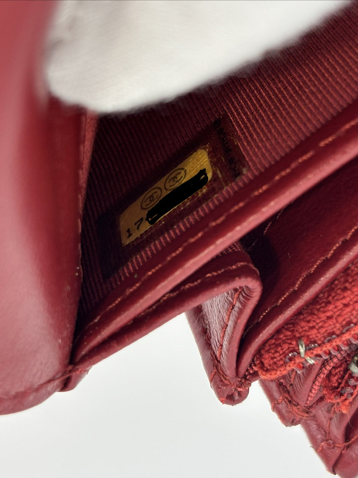 Quilted Long Flap Wallet Red Lambskin SHW - Glampot