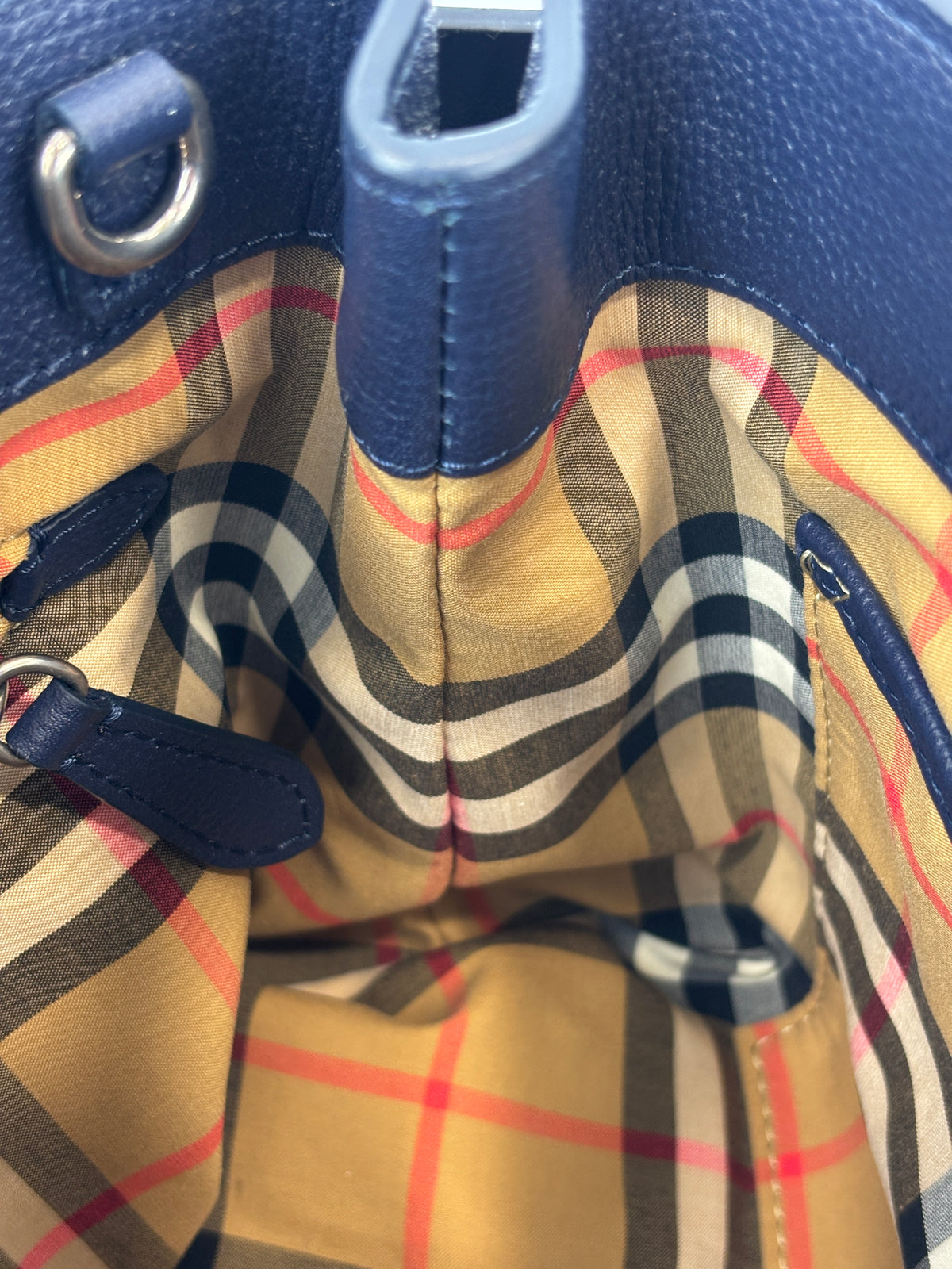 Small Banner Tote in Navy Blue - Glampot