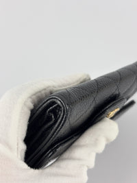 AP0212 Classic Flap Card Holder in Black Caviar GHW - Glampot