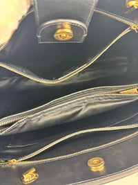 Salvatore Ferragamo Vara Ribbon Chain Shoulder Tote in Black - Glampot