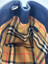 Small Banner Tote in Navy Blue - Glampot