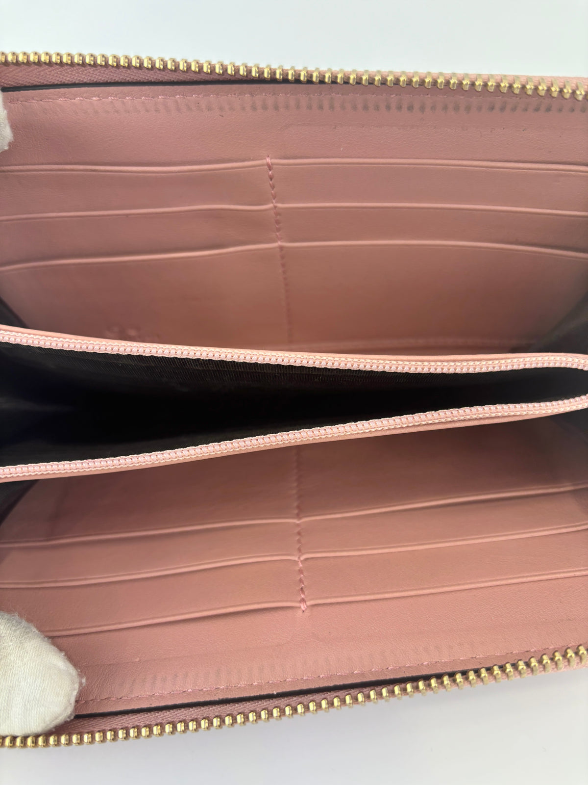 Gucci Microguccissima Zip Around Long Wallet in Dusty Pink - Glampot
