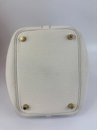 Hermès New White Picotin 18 Clemence Leather Gold Hardware - Glampot