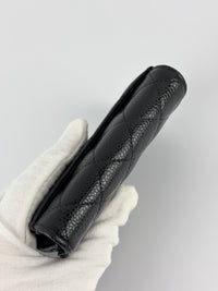 AP0212 Classic Flap Card Holder in Black Caviar GHW - Glampot