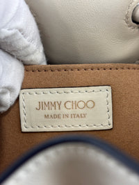 Jimmy Choo Small Bon Bon Leather Bucket Bag in White - Glampot