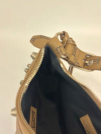 Le Cagole Extra Small Monogram Coated Canvas Shoulder Bag in Brown - Glampot