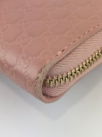 Gucci Microguccissima Zip Around Long Wallet in Dusty Pink - Glampot