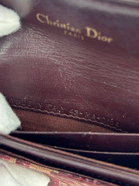 Red Oblique Canvas Saddle Bloom Card Holder Wallet - Glampot