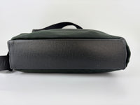 Black Taiga Leather / Green Beluga Messenger Bag - Glampot