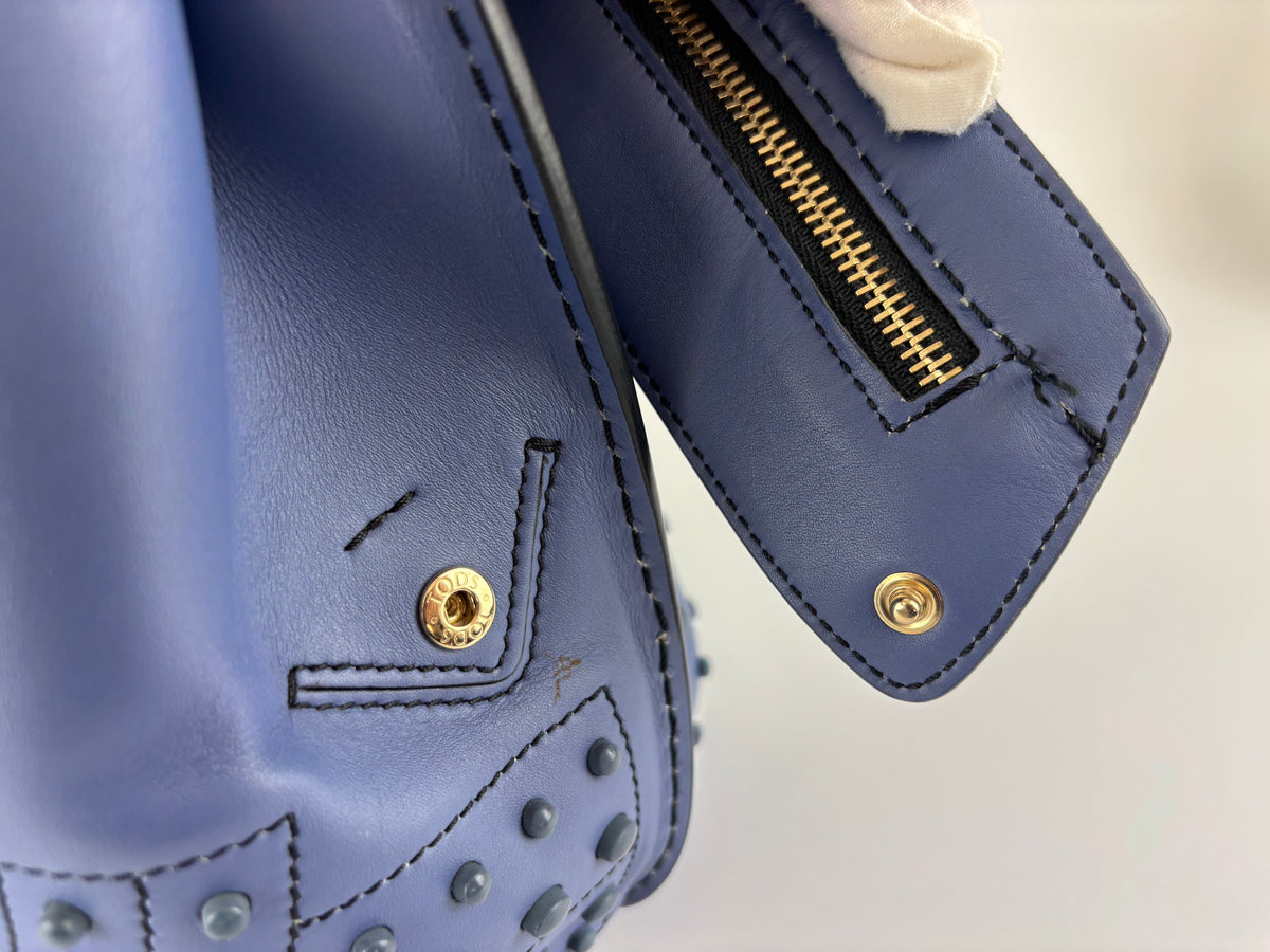 Black / Blue Calf Leather Medium Wave Bag - Glampot