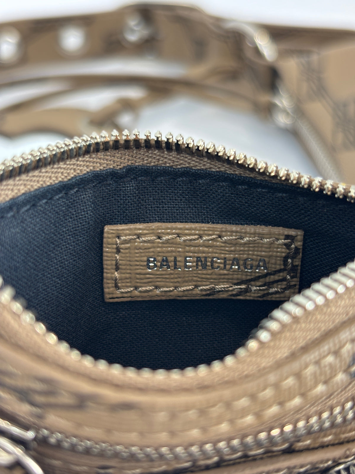 Le Cagole Extra Small Monogram Coated Canvas Shoulder Bag in Brown - Glampot