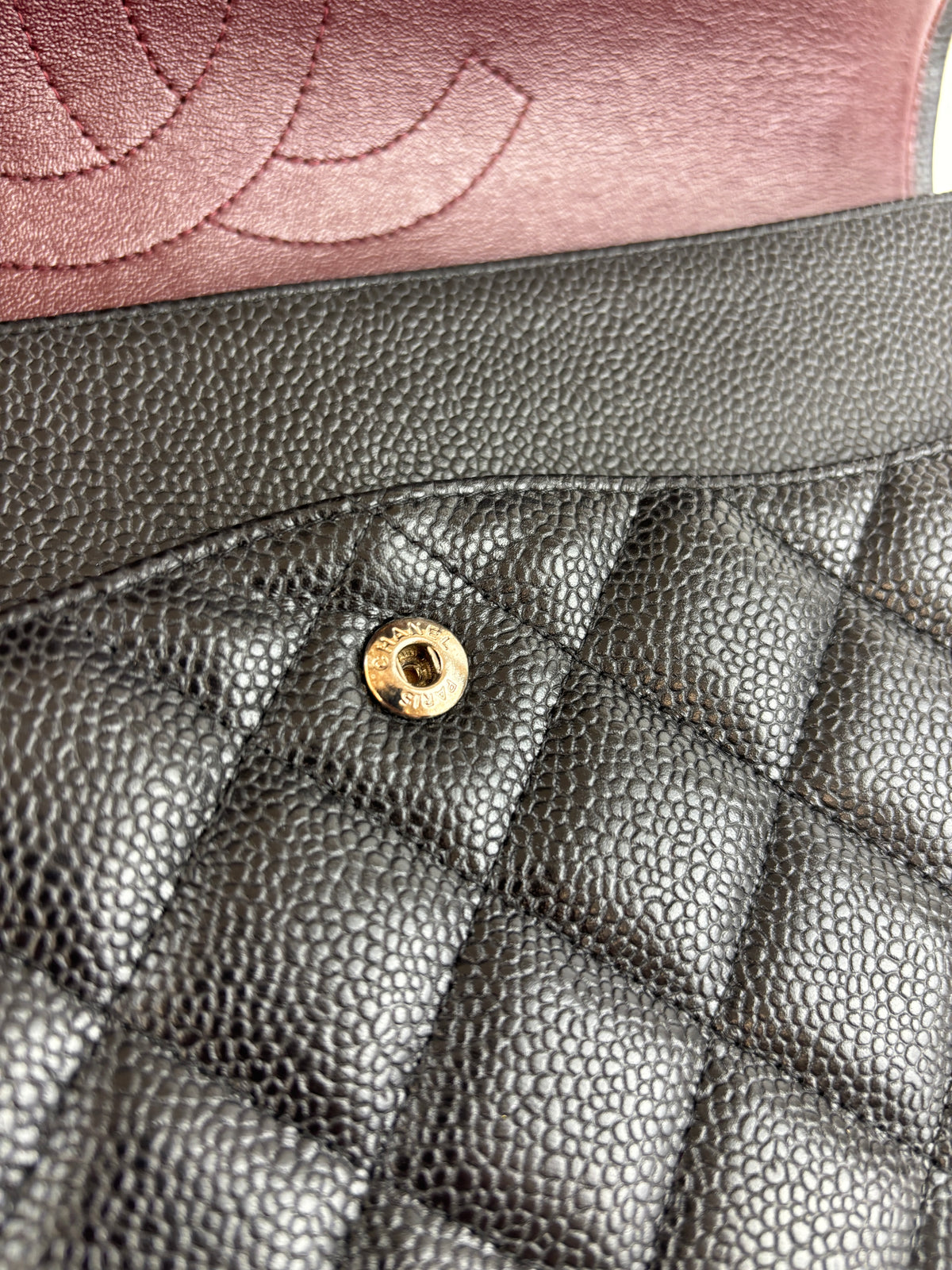 Maxi Classic Double Flap Bag Black Caviar Leather SHW - Glampot