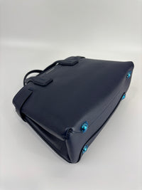 Small Banner Tote in Navy Blue - Glampot