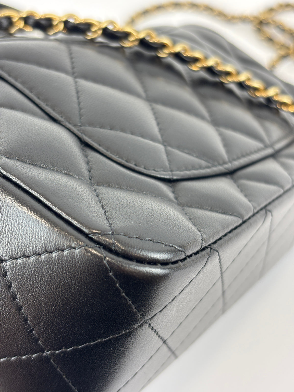 Chanel AS2431 Mini Rectangular Flap Bag with Top Handle in Black Lambskin LGHW - Glampot