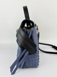 Black / Blue Calf Leather Medium Wave Bag - Glampot