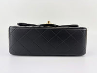 Chanel AS2431 Mini Rectangular Flap Bag with Top Handle in Black Lambskin LGHW - Glampot