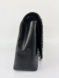Maxi Classic Double Flap Bag Black Caviar Leather SHW - Glampot