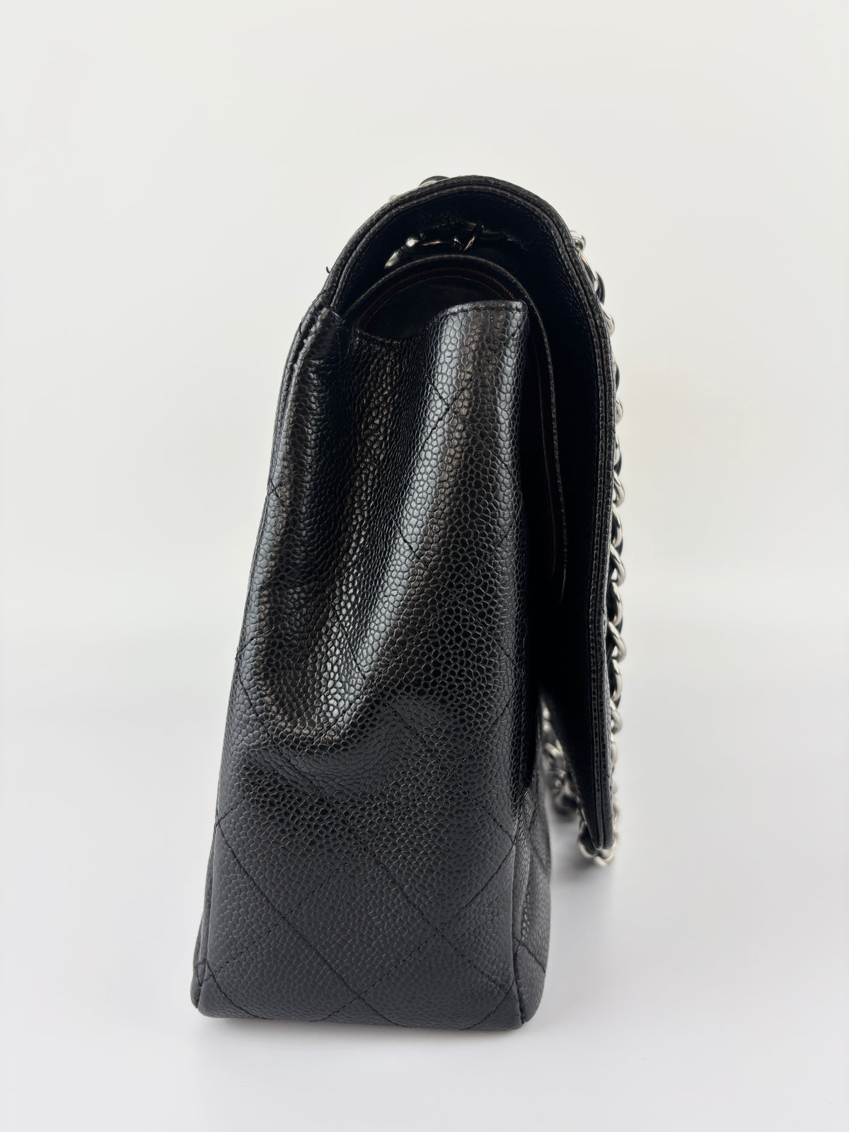 Maxi Classic Double Flap Bag Black Caviar Leather SHW - Glampot
