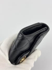 AP0212 Classic Flap Card Holder in Black Caviar GHW - Glampot
